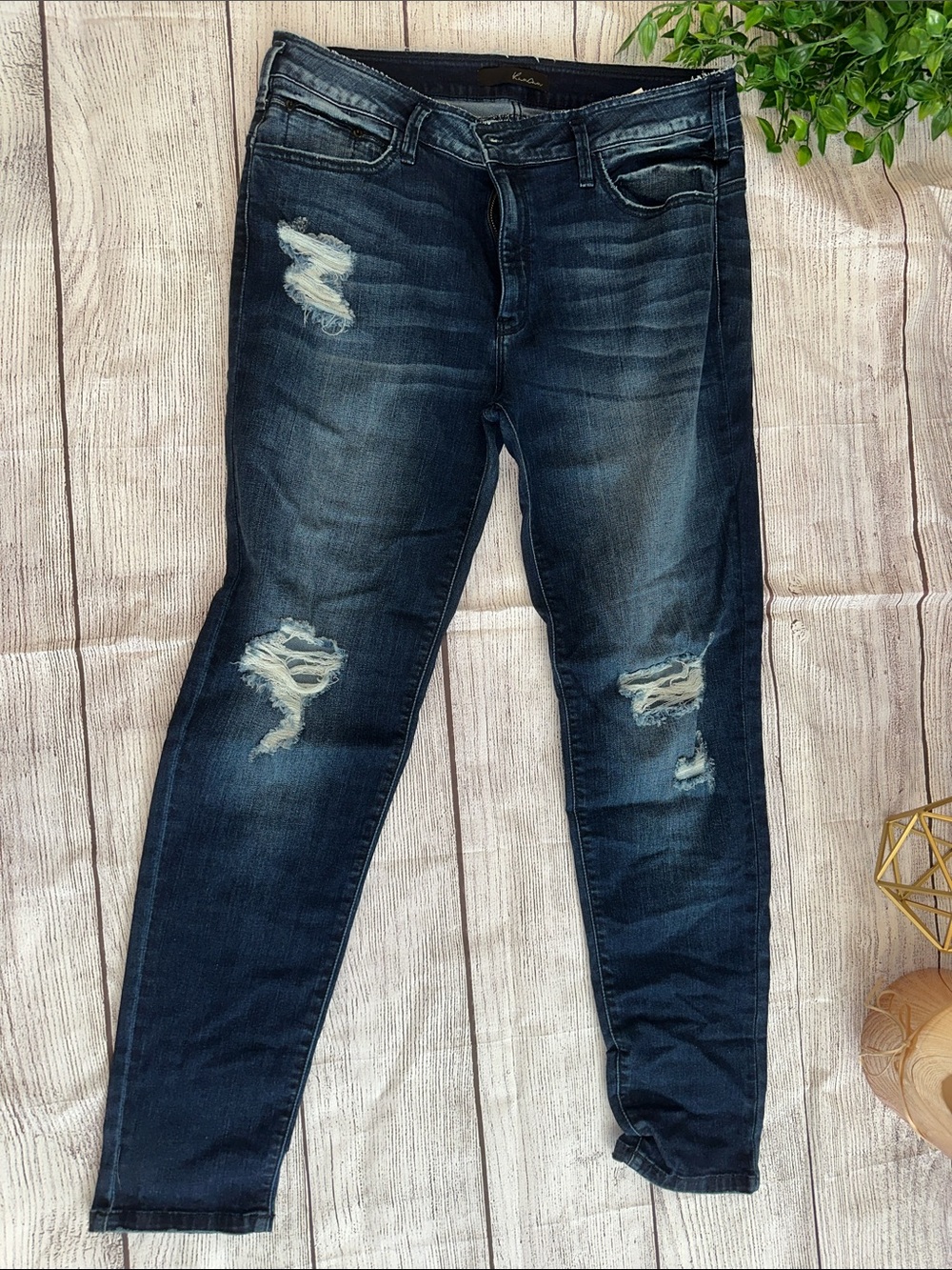 KanCan Dark Blue Distressed Skinny Jeans